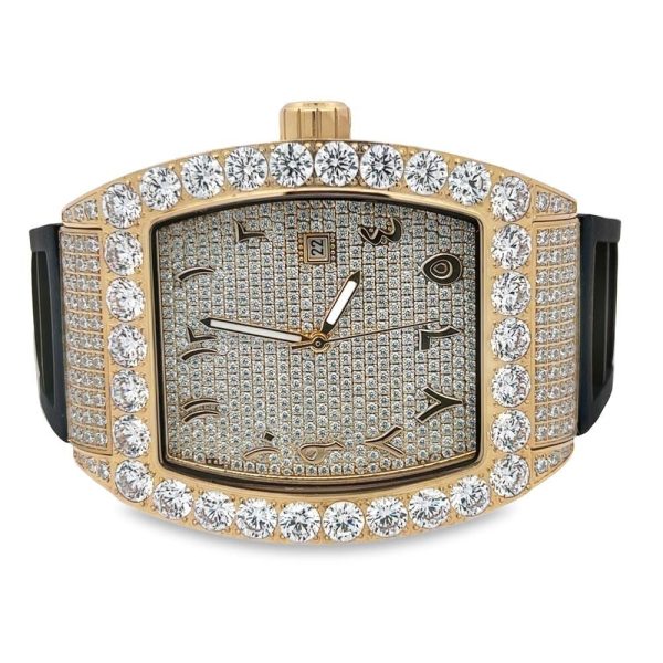 28 Carat Big Face VVS Moissanite Watch For Discount - Image 5