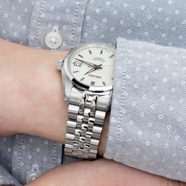 20mm Angus-J Louis JUB Watch Band compatible with Seiko SARB035, 316L Stainless Steel Brushed V-Clasp Online - Image 2