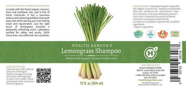Health Ranger s Lemongrass Shampoo 12oz Discount - Image 2