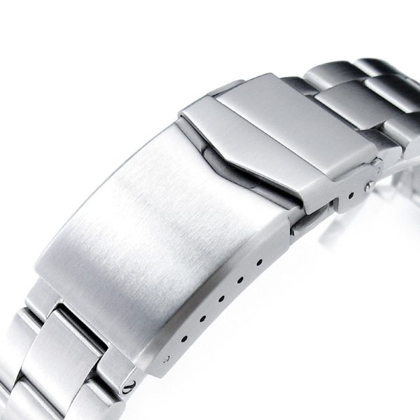 20mm Super-O Boyer Watch Band for Seiko Cocktail SRPB41 SSA345 SSA341, Stainless Steel - Brushed, V Diver Clasp For Sale - Image 4