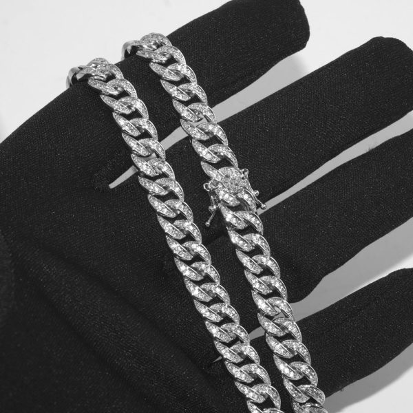 Sterling Silver 8mm Iced Out Cuban Chain Sale - Image 3