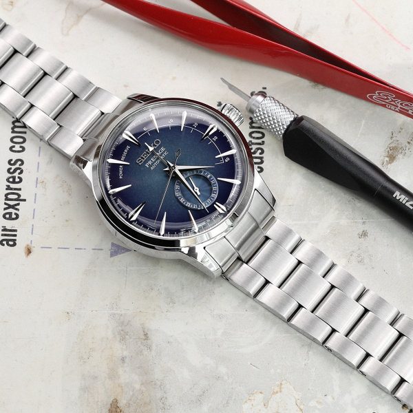 20mm Super-O Boyer Watch Band for Seiko Cocktail SRPB41 SSA345 SSA341, Stainless Steel - Brushed, V Diver Clasp For Sale - Image 2