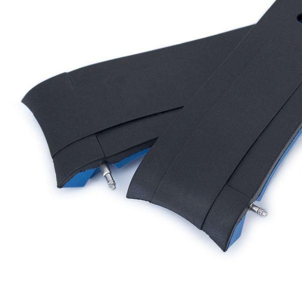 22mm Crafter Blue - Dual Color Black , Blue Rubber Curved Lug Watch Strap for TUD BB M79230 Supply - Image 3