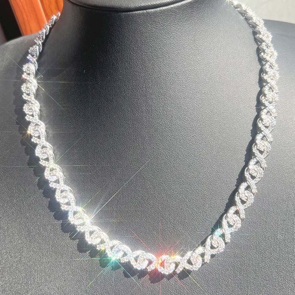 10MM Sterling Silver Moissanite Infinity Chain Online now - Image 4