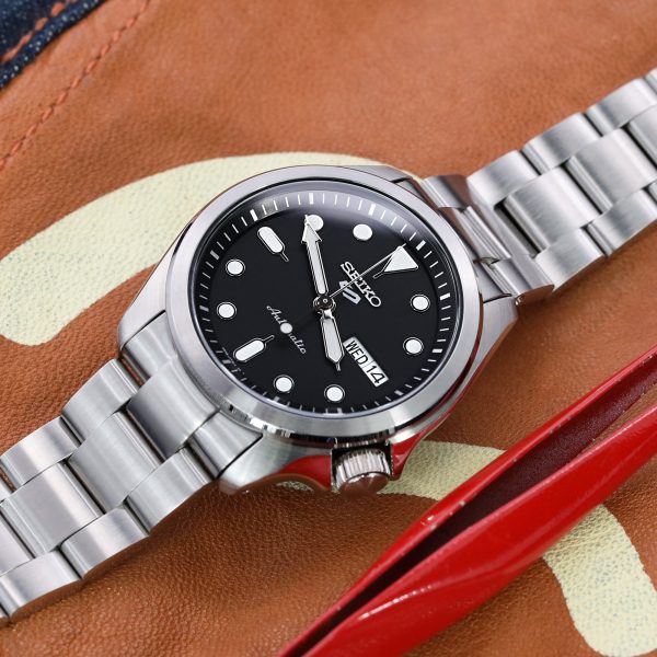20mm Super-O Boyer Watch Band for Seiko 5 Sports 40mm SRPE51 SRPE53 SRPG35, Stainless Steel - Brushed, V Diver Clasp Hot on Sale - Image 5