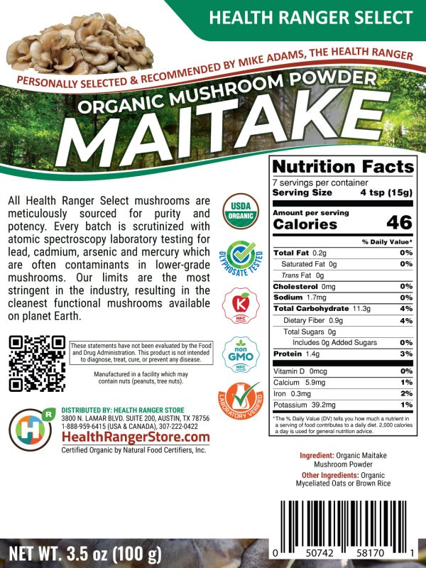 Organic Maitake Mushroom Powder 100g For Sale - Image 2