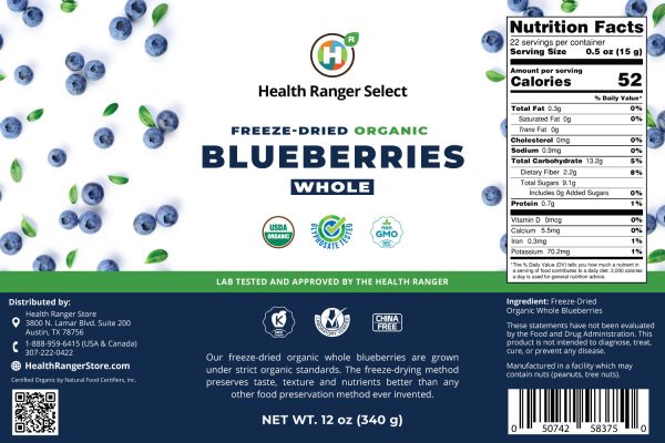 Freeze-Dried Organic Whole Blueberries (12oz, #10 can) (2-Pack) For Discount - Image 3