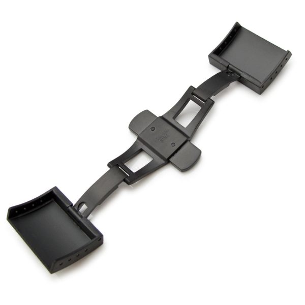 20mm or 22mm Double Fold Butterfly Dome Shape Lengthened Deployant Clasp   Buckle, PVD Black Sale - Image 3