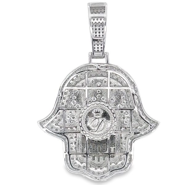 5.39 CTW Baguette Moissanite Star Hamsa Pendant Online now - Image 2