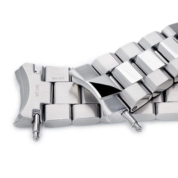 22mm Hexad Watch Band for Seiko Samurai SRPB51 SRPB09 SRPC93, Stainless Steel - Brushed, Polished Center Links, V Diver Clasp For Cheap - Image 4