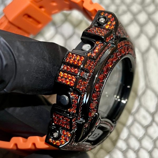Custom Black and Orange Bust Down G-Shock Watch Online Hot Sale - Image 3