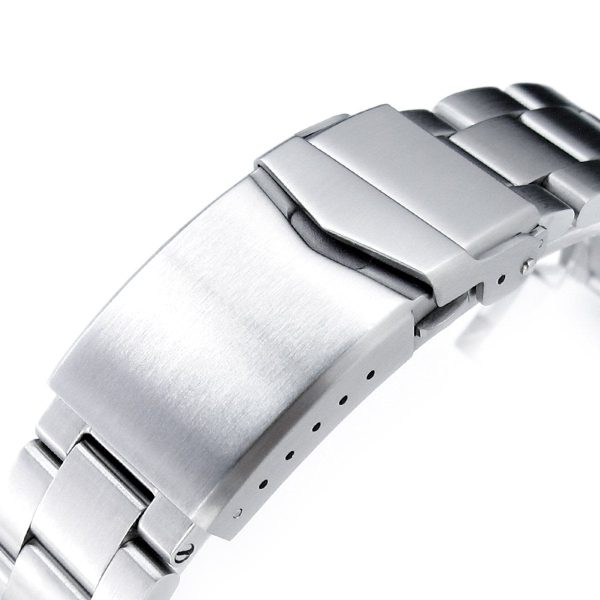 20mm Super-O Boyer Watch Band compatible with Seiko Mechanical Automatic SARB035, 316L Stainless Steel Brushed V-Clasp Discount - Image 4