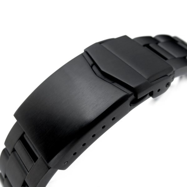 22mm Retro Shaver Blade Watch Band compatible with Seiko SKX007, 316L Stainless Steel PVD Black V-Clasp Cheap - Image 3