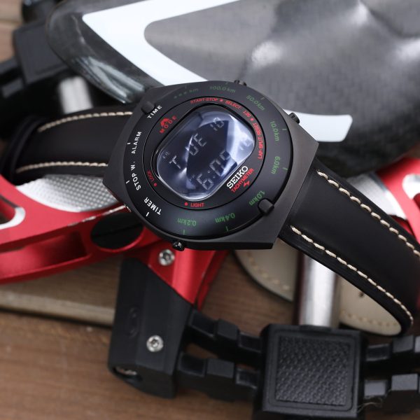 20mm Black Tapered Smooth Leather Watch Band, Brushed Buckle Discount - Image 2
