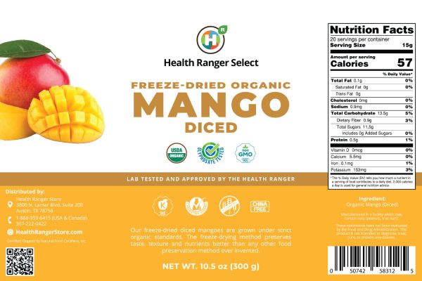 Freeze-Dried Organic Mango Diced (10.5oz, #10 can) (2-Pack) Cheap - Image 3