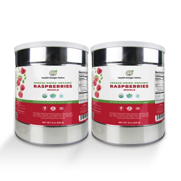Freeze-Dried Organic Whole Raspberries (8oz, #10 Can) (2-Pack) Sale