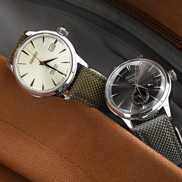 20mm, 21mm or 22mm Strong Texture Woven Nylon Military Green Watch Strap, Polished Fashion - Image 4