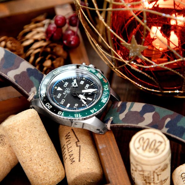 20mm MiLTAT Italian Handmade Camo Pattern Watch Strap, 18mm end, Khaki Stitching For Cheap - Image 3