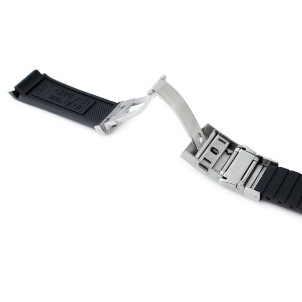 20mm Crafter Blue - Black Rubber Curved Lug Watch Band compatible with Seiko MM300 Prospex Marinemaster SBDX001, Wetsuit Ratchet Buckle Online Hot Sale - Image 5