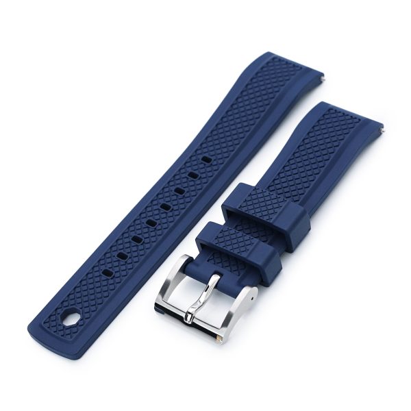 Crisscross Blue FKM Quick Release Rubber Strap, 20mm or 22mm Online now