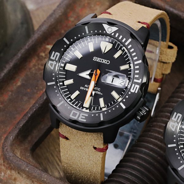 20mm Khaki Quick Release Italian Suede Leather Watch Strap, Red St. Online Sale - Image 3