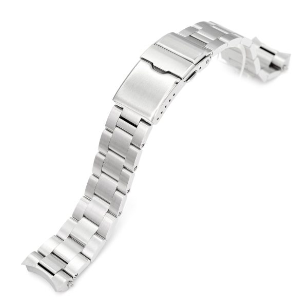20mm Super-O Boyer Watch Band for Seiko Steelmaster SPB185 SPB187, Stainless Steel - Brushed, Baton Diver Clasp For Sale