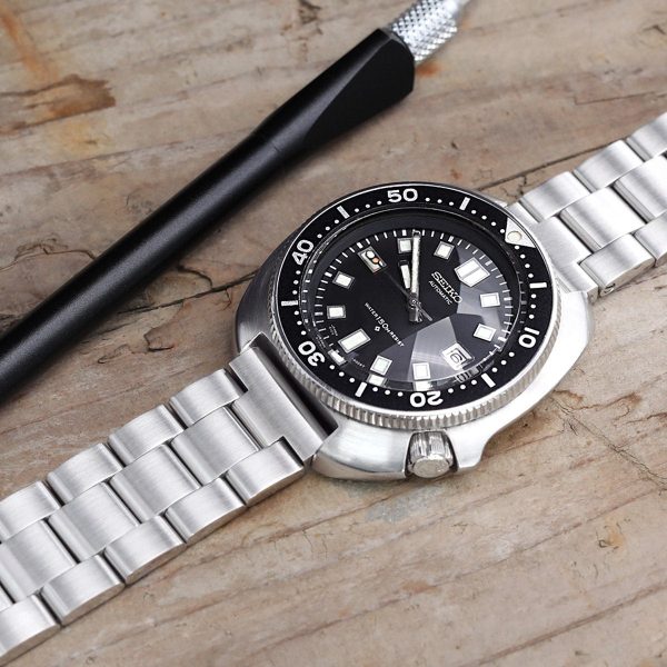19mm 20mm or 21mm Super-O Boyer Watch Band Straight End, 316L Stainless Steel Brushed Online now - Image 4