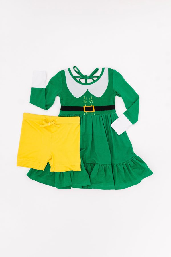 Buddy The Elf™ Costume Girls Dress & Shorts Set Sale - Image 2