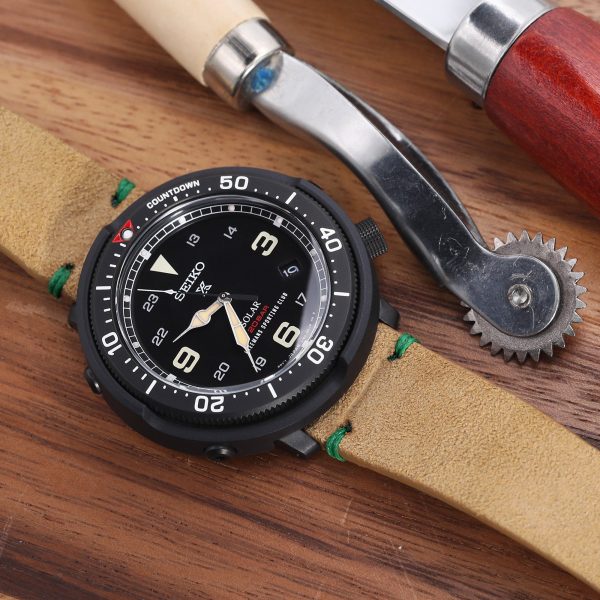 20mm Khaki Quick Release Italian Suede Leather Watch Strap, Green St. Online Hot Sale - Image 4