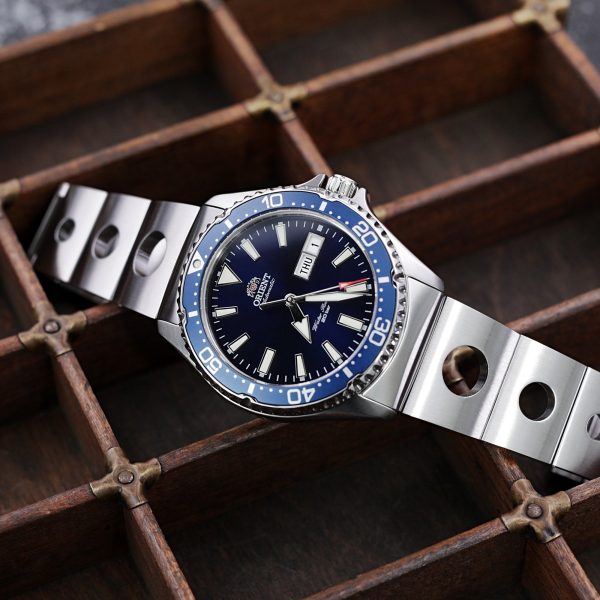 22mm Rollball II Watch Band for Orient Kamasu RA-AA0002L19B RA-AA0004E19A RA-AA0006L19A, Stainless Steel - Brushed, Baton Diver Clasp on Sale - Image 4