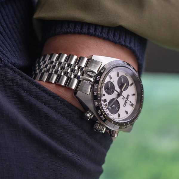 20mm Super-JUB II Watch Band for Seiko Prospex Speedtimer SSC813 SSC815 SSC817, Stainless Steel - Brushed with Polished Center, V Diver Clasp Cheap - Image 2