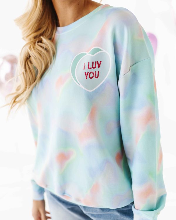 Sweethearts® Blue Ombre Women s Sweatshirt Hot on Sale - Image 3