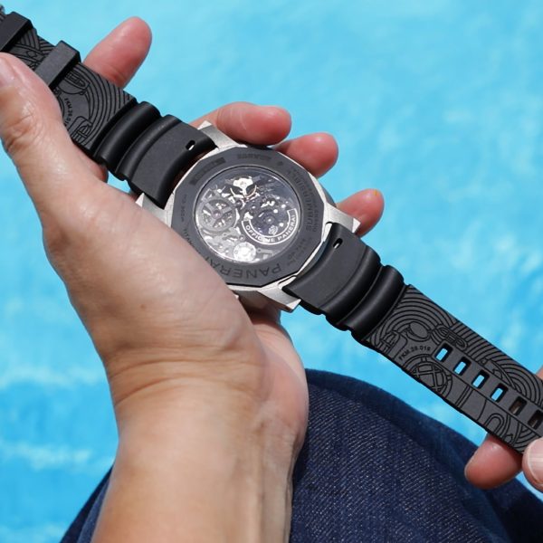 26mm Q.R. Firewave Resilient Curved End FKM rubber Watch Strap, Black Hot on Sale - Image 4