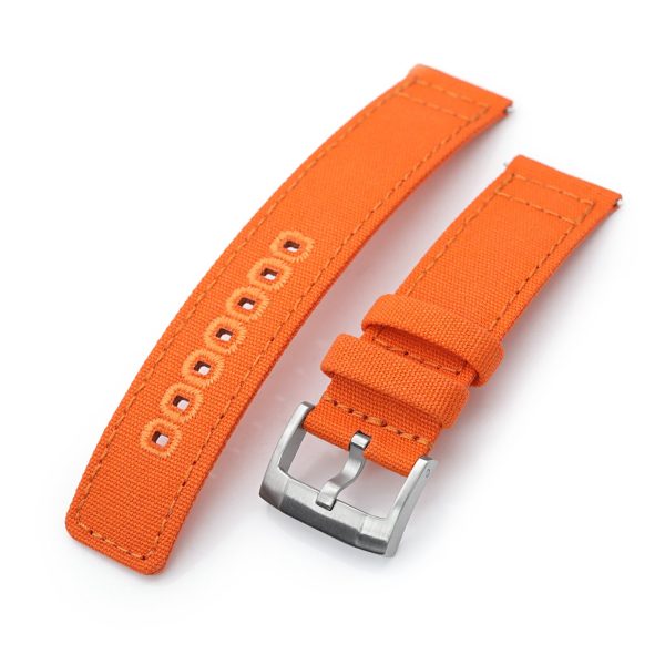 Straight Quick Release Canvas Watch Strap in Orange, 20mm or 22mm Cheap