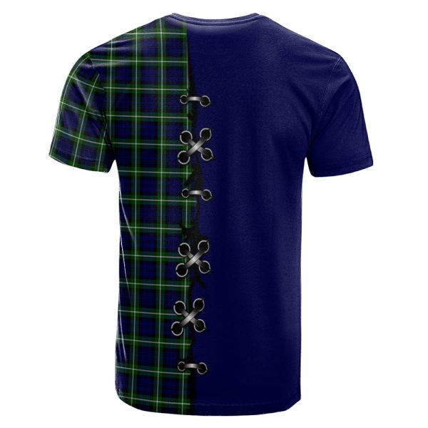Lamont Modern Tartan T-shirt - Lion Rampant And Celtic Thistle Style on Sale - Image 2