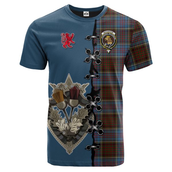MacGregor Hastie Tartan T-shirt - Lion Rampant And Celtic Thistle Style For Cheap